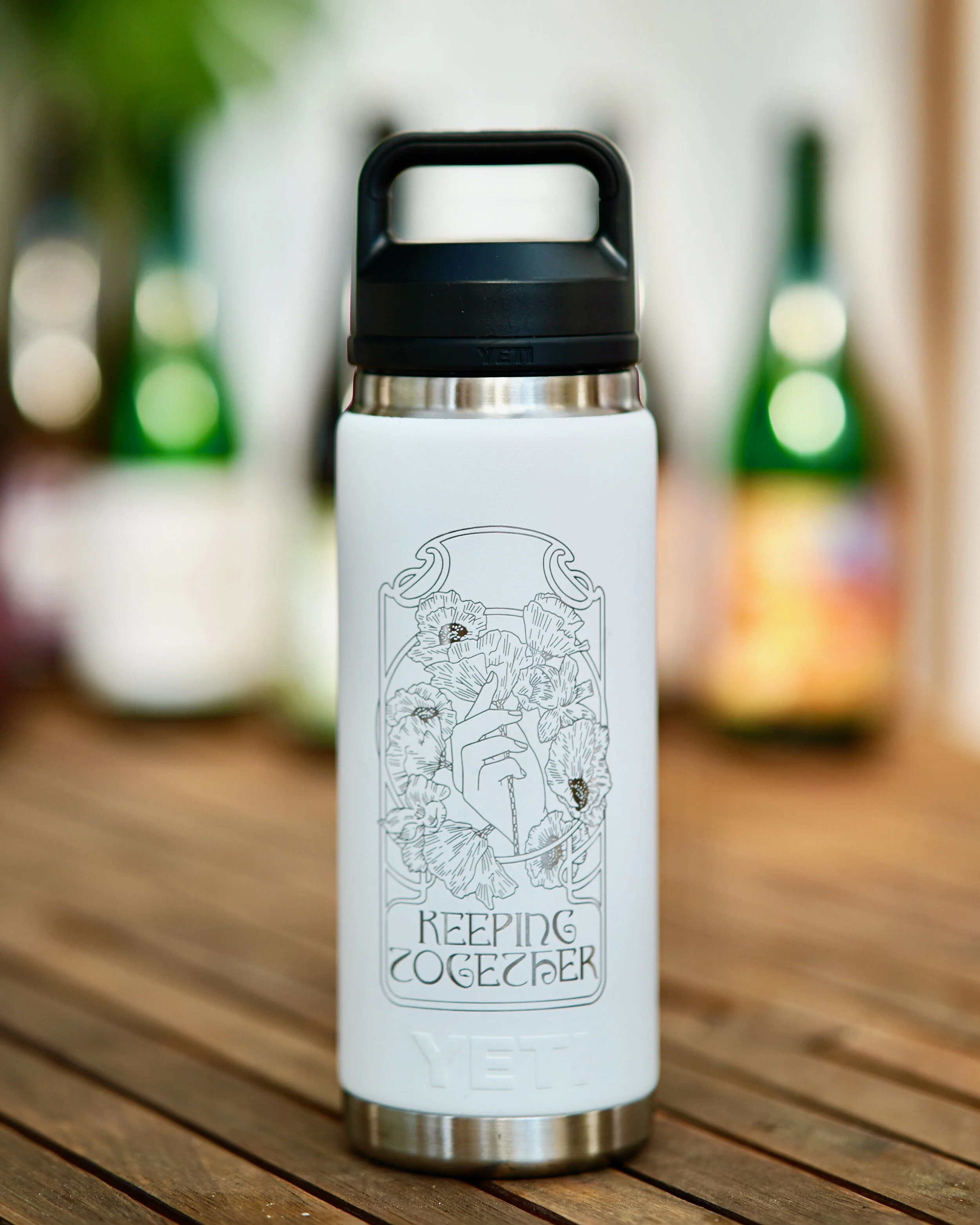 keeping together 26oz yeti bottle white keeping together